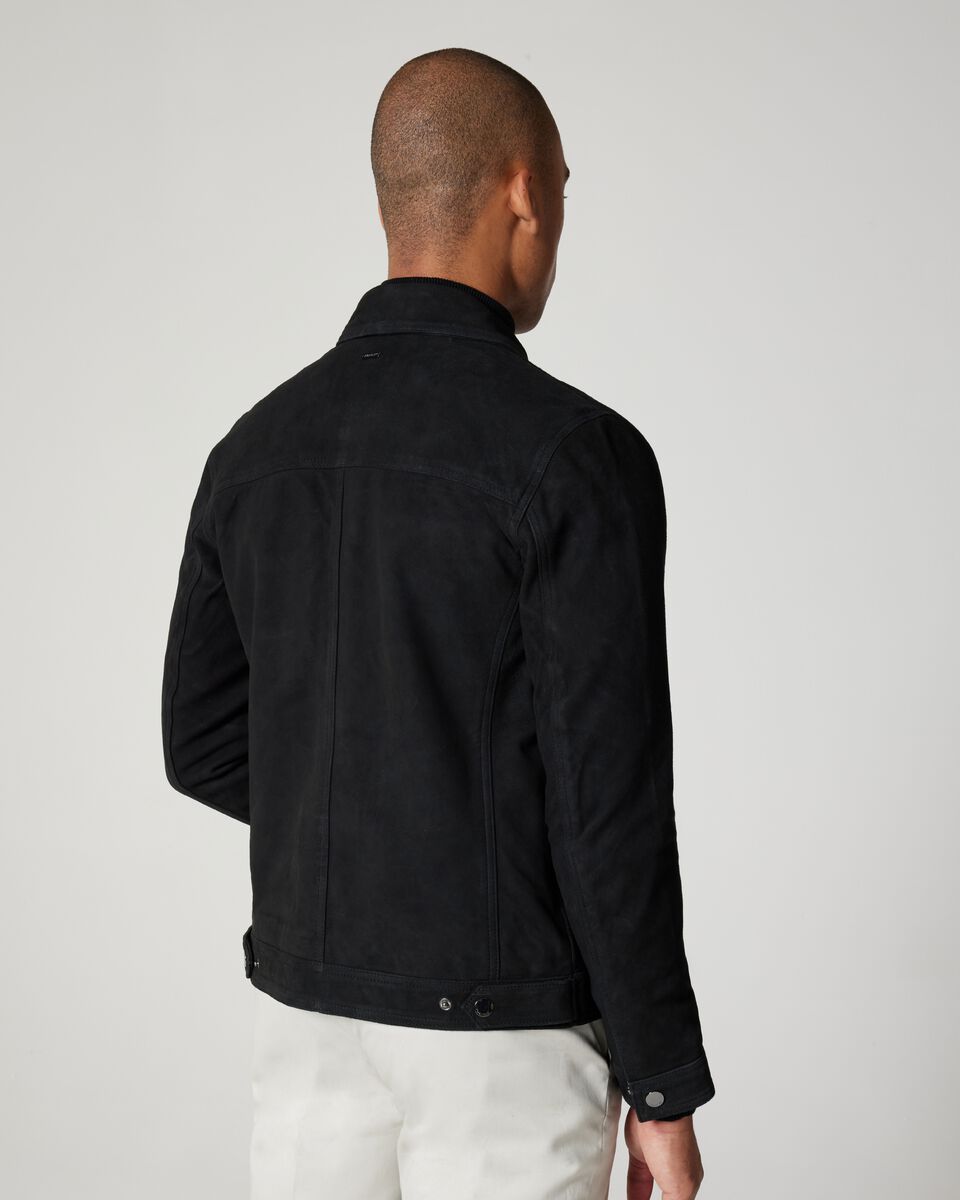 Suede Zip Through Trucker Jacket
